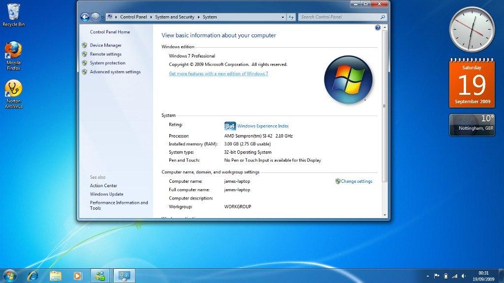Windows 7 Professional OEM Key SP1 23.72 usd