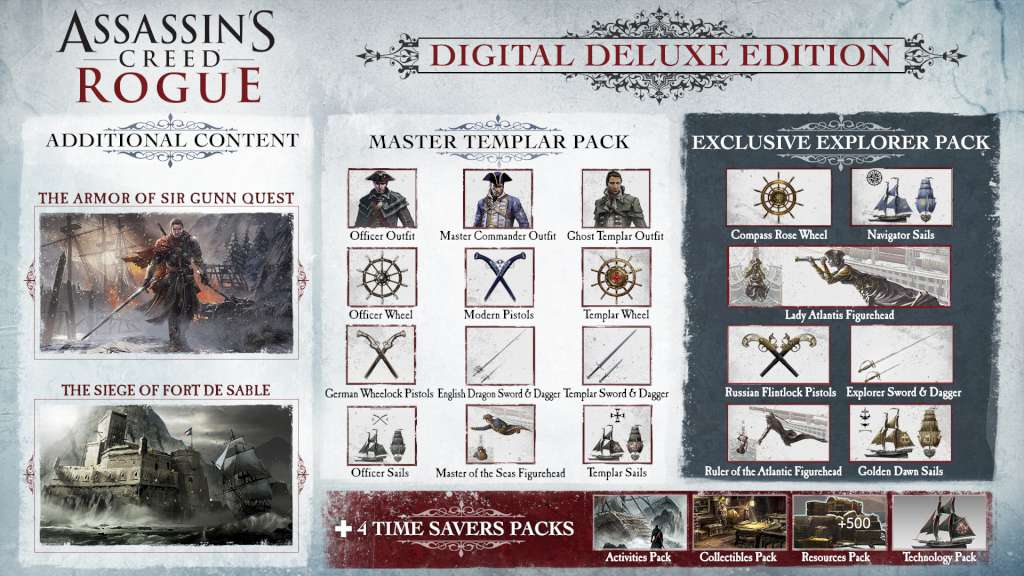 Assassin's Creed Rogue Deluxe Edition Ubisoft Connect CD Key 10.79 usd