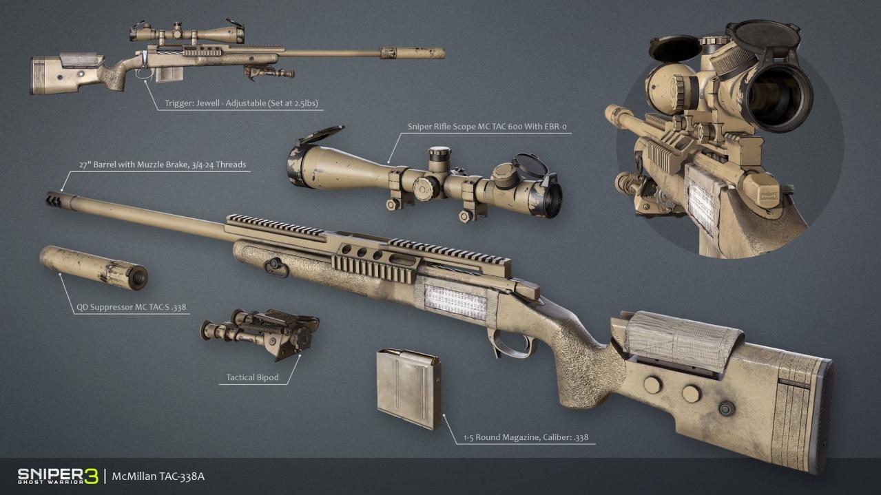 Sniper Ghost Warrior 3 - Sniper Rifle McMillan TAC-338A DLC Steam CD Key 0.85 usd