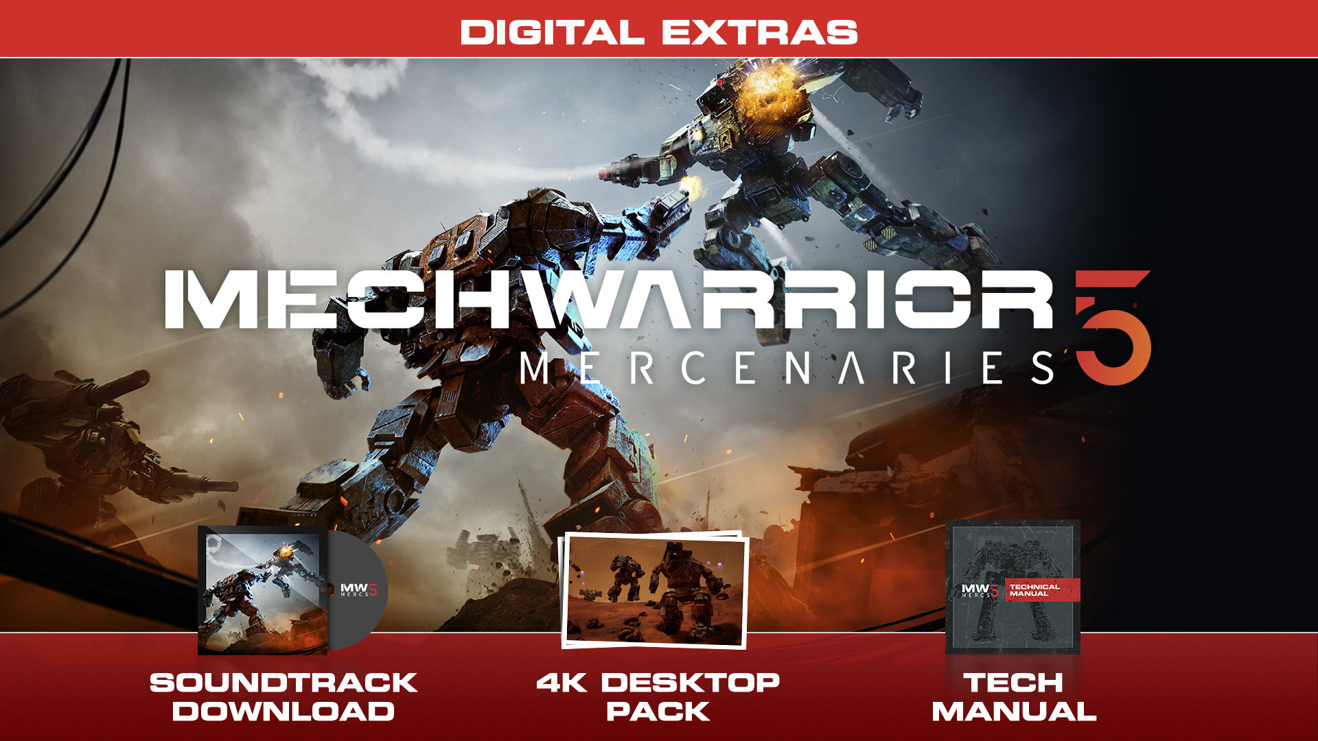 MechWarrior 5: Mercenaries - Digital Extras Content DLC Steam CD Key 7.89 usd