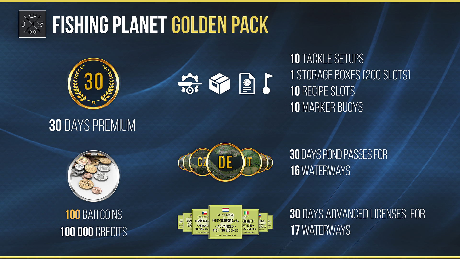 Fishing Planet - Golden Pack DLC EU Steam Altergift 61.96 usd