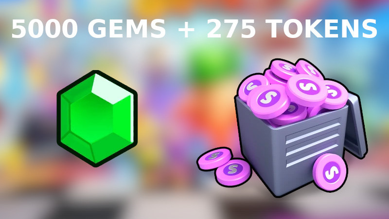 Stumble Guys - 5000 Gems + 275 Tokens Reidos Voucher 10.42 usd