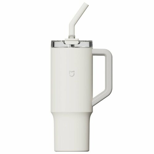 Термокружка Xiaomi Mi self-operated straw cup 1L (MJXGB01RM) (Молочно-белый) фото