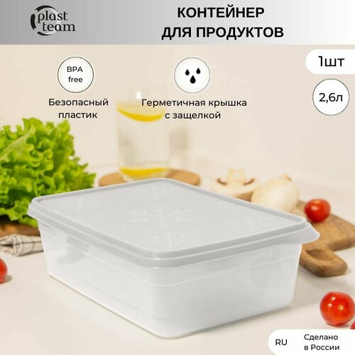 Контейнер для продуктов 1шт 2,6л (ДхШхВ) 26х18х8см ланч-бокс фото