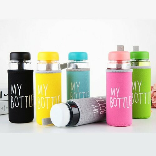 Бутылка для воды My Bottle 500 мл вс чехлом, пластиковая в школу, детокс для смузи фото