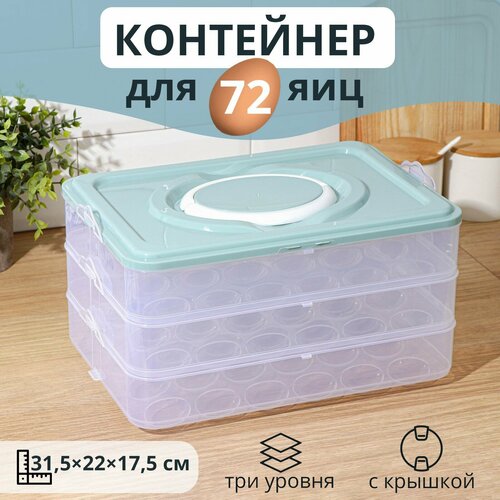 Контейнер для яиц SKYPHOS 72 ячейки, цвет микс фото