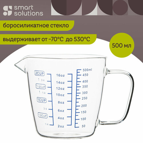 Мерный стакан PY-500 Smart Solutions 500мл, прозрачный фото