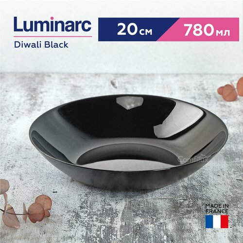 Тарелка глубокая Luminarc Diwali Black для супа, 20 см, 780 мл фото