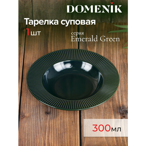 Тарелка суповая DOMENIK EMERALD GREEN 24см фото