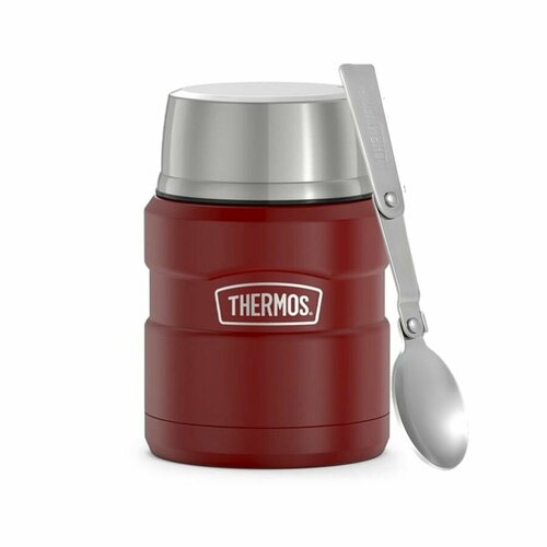 THERMOS 0,47л KING SK3000, карминно-красный - безупречное качество с 1904 (SK3000 MRR) термос для еды с ложкой, с широким горлом фото