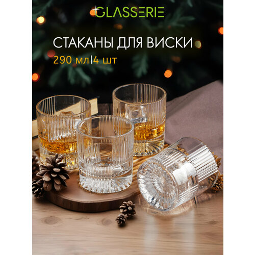 Набор из 4-х стеклянных стаканов для виски GLASSERIE DANDY 290 мл фото