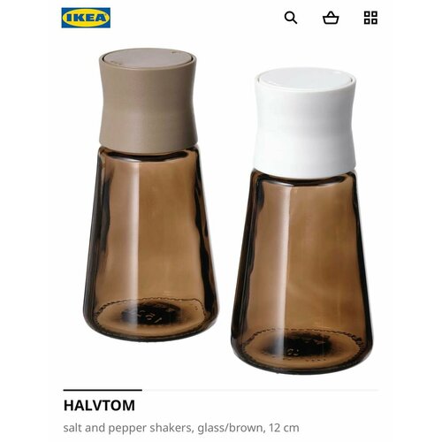 Набор солонка/перечница IKEA HALVTOM 12см фото