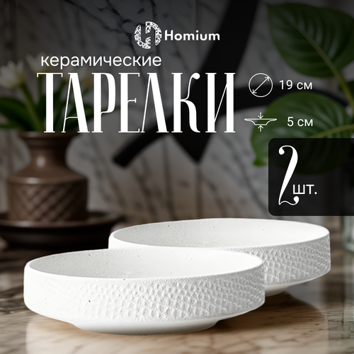 Набор тарелок для сервировки вторых блюд Homium Европа, 2шт, D18.5см, цвет белый фото