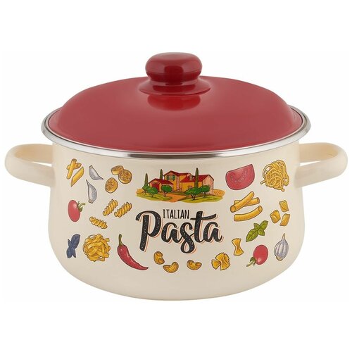 Кастрюля эмалированная с крышкой Pasta ITALIAN 2,0л ТМ Appetite фото