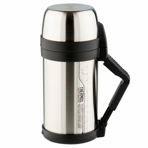 Термос Thermos FDH Stainless Stel Vacuum Flask, 1,4 л, стальной/черный [1,4 л. / фото