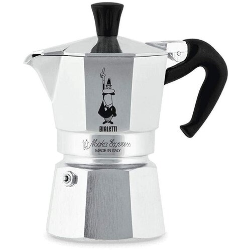 Гейзерная кофеварка Bialetti Moka Express 1162 (3 чашки)0.13 л, серебристый фото