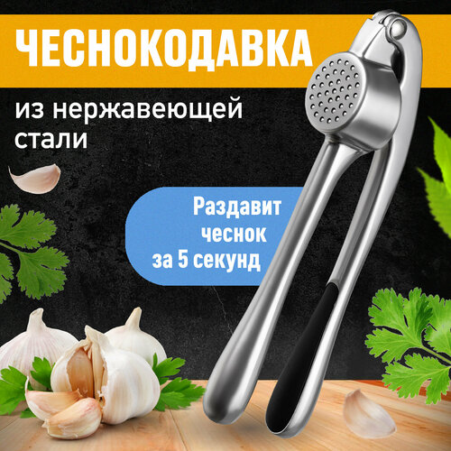 Чеснокодавилка из нержавеющей стали. Пресс для чеснока и чеснокодавка Shiny Kitchen фото