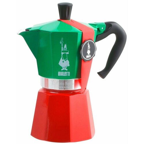 Гейзерная кофеварка Bialetti Moka Express Italia Collection, 130 мл0.13 л, tricolore фото