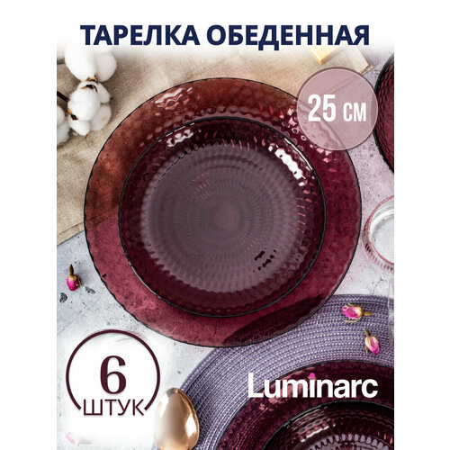 Набор обеденных тарелок LUMINARC идиллия лилак 25см 6шт фото