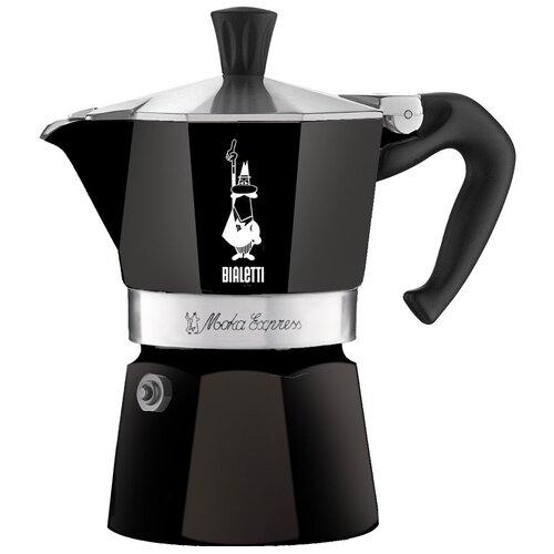 Гейзерная кофеварка Bialetti Moka Express Color, 130 мл0.13 л, black фото