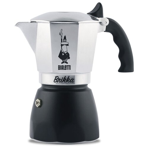 Гейзерная кофеварка Bialetti New Brikka 0007314, 150 мл0.15 л, черный/серебристый фото