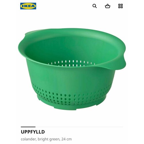 Дуршлаг IKEA UPPFYLLD, ярко-зеленый, 24 см фото