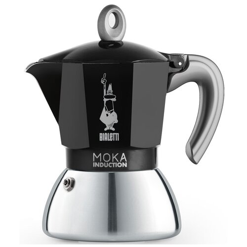 Гейзерная кофеварка Bialetti New Moka Induction 0006934/NP, 0006944/NP, 150 мл0.15 л, черный фото