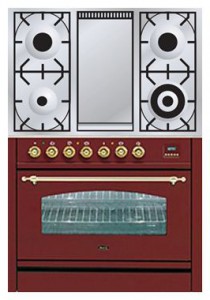 ILVE PN-90F-MP Red Kitchen Stove Photo