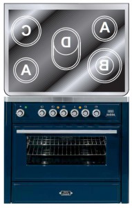 ILVE MTE-90-E3 Blue Кухненската Печка снимка