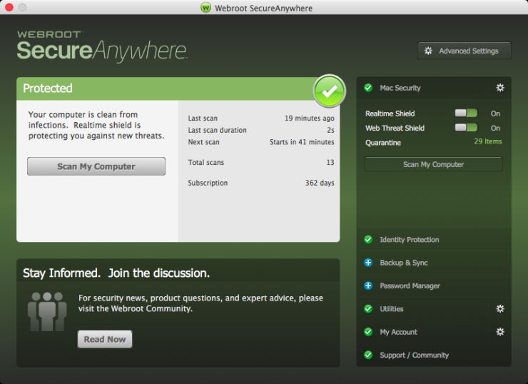 Webroot SecureAnywhere AntiVirus 2022 Key (6 Months / 1 Device) 2.25 usd