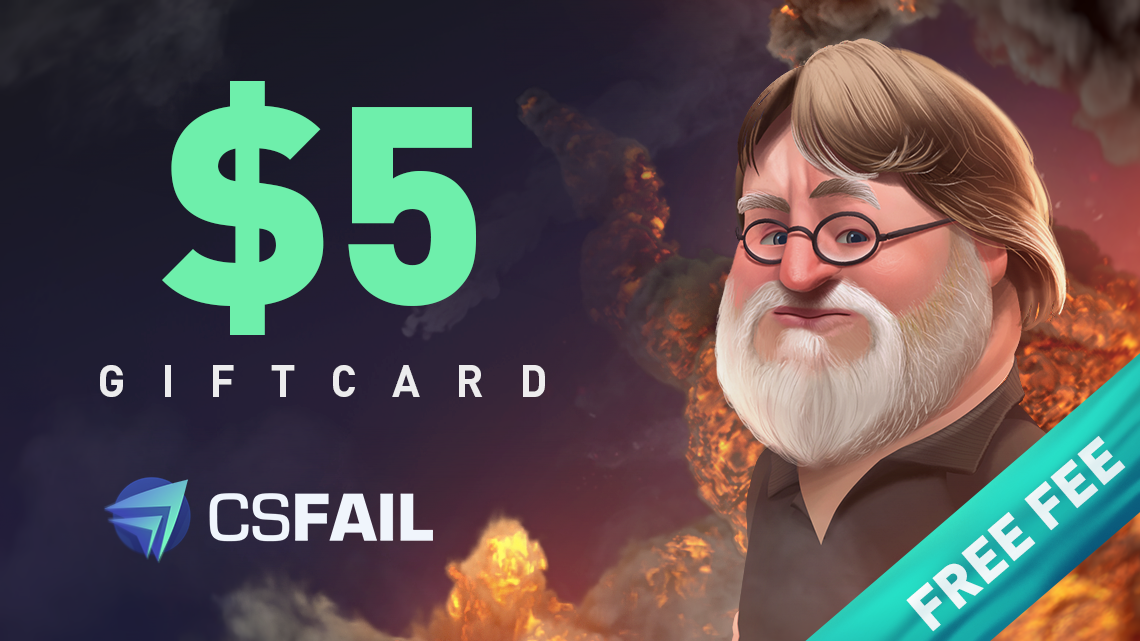 CS fail $5 Gift Card 5.25 usd
