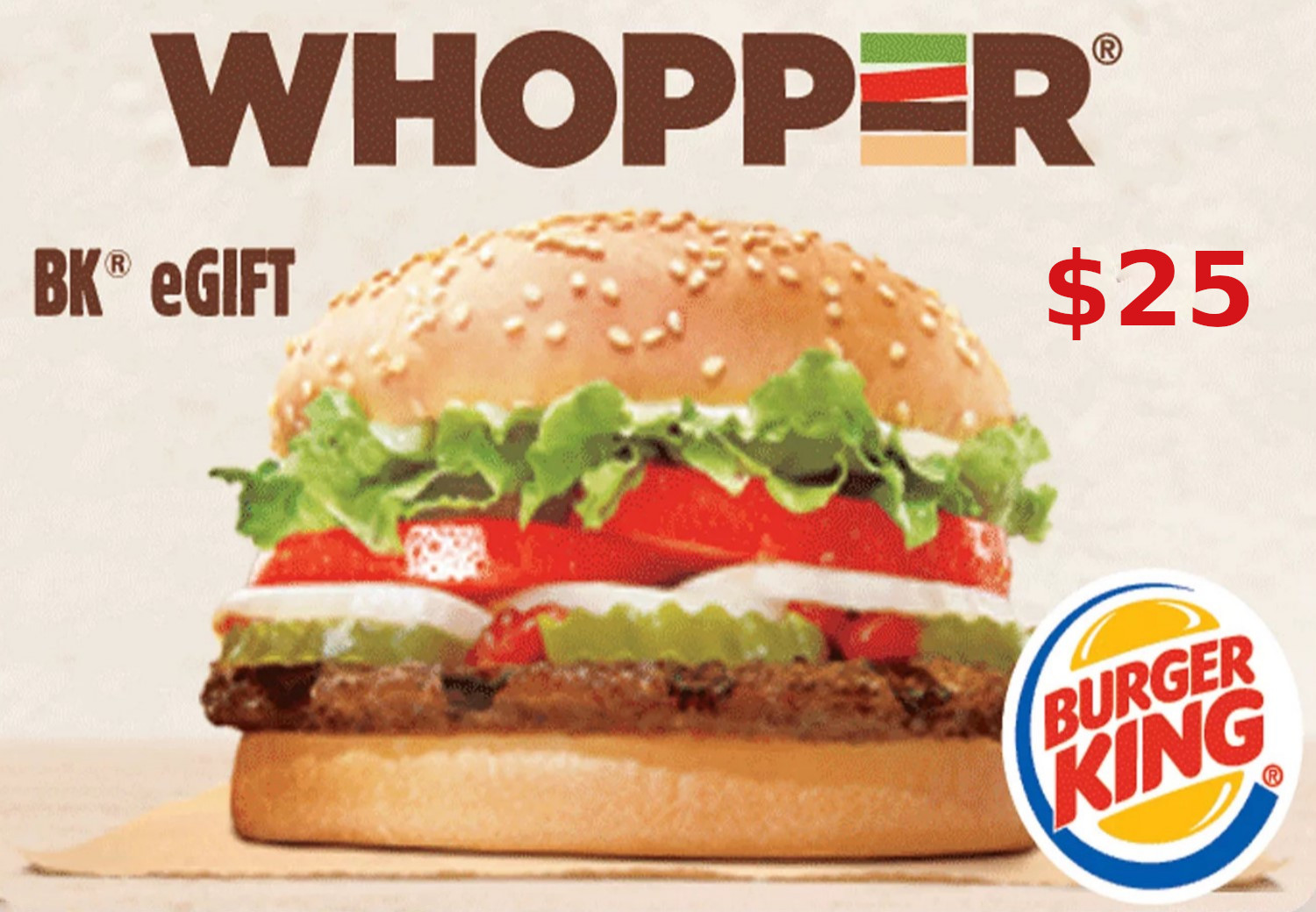 Burger King $25 Gift Card US 27.11 usd