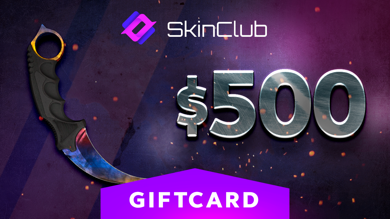 Skin.Club $500 Gift Card 578.08 usd
