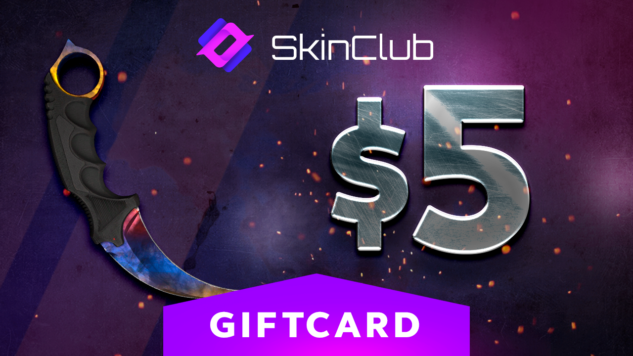 Skin.Club $5 Gift Card 5.89 usd