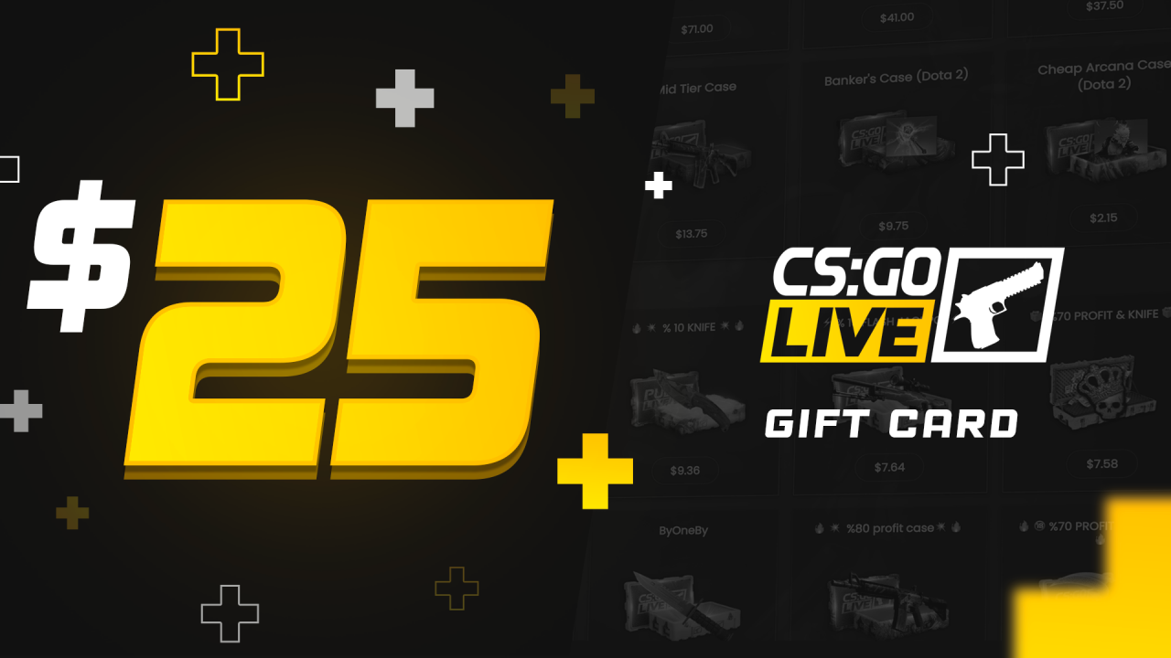 CSGOLive 25 USD Gift Card 29.29 usd
