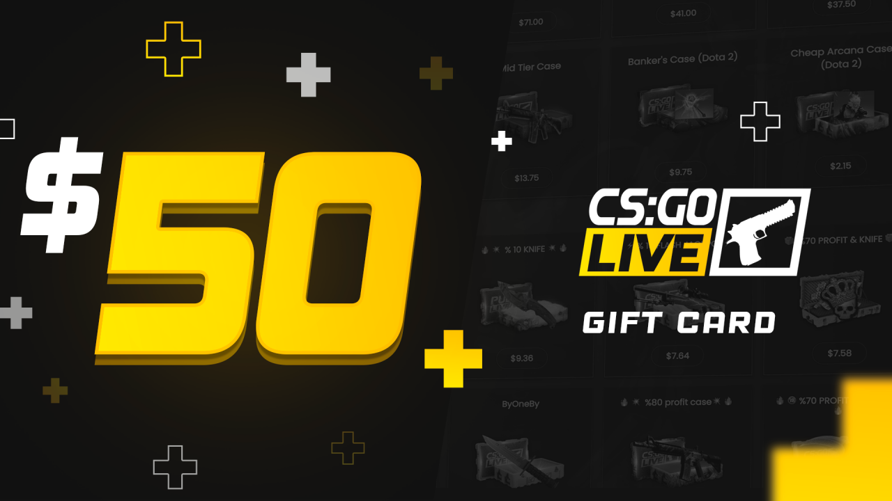 CSGOLive 50 USD Gift Card 58.58 usd