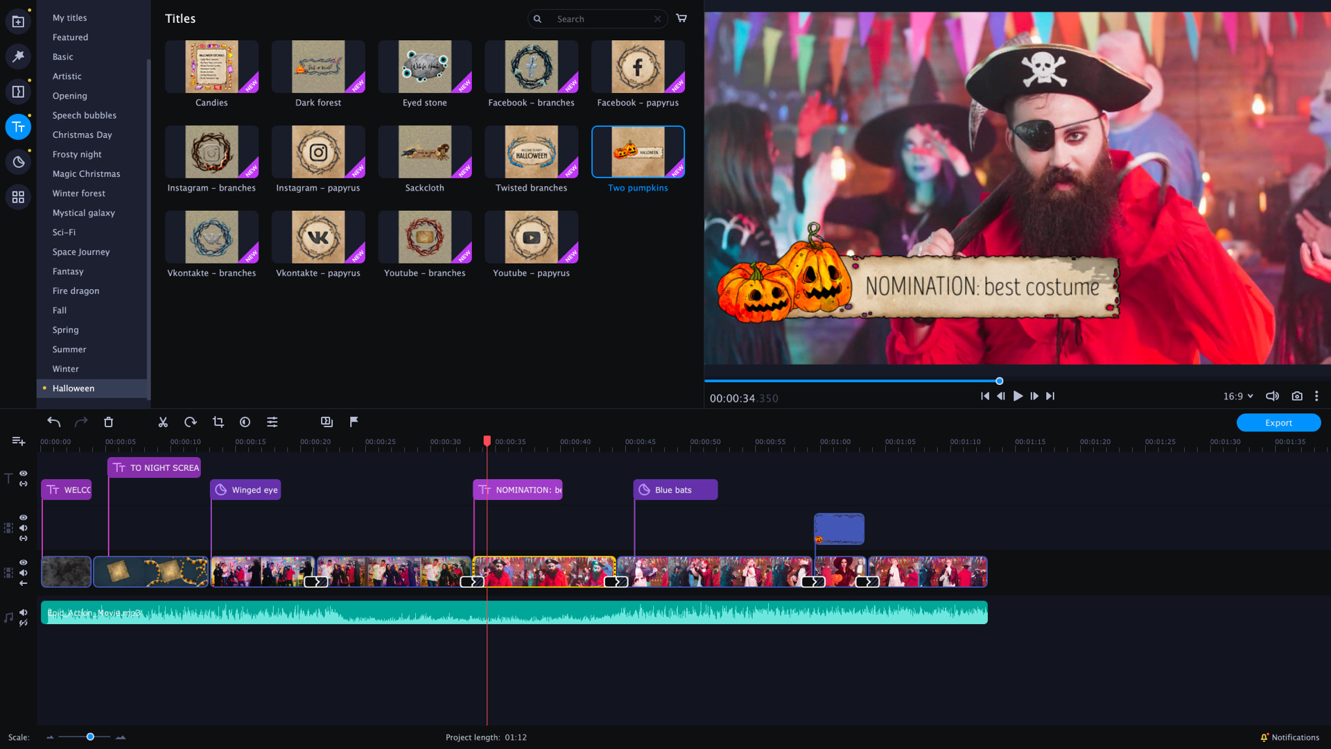 Movavi Video Editor Plus 2020 - Halloween Pack Effects DLC Steam CD Key 2.6 usd