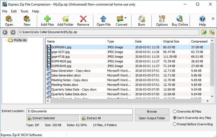 NCH: Express Zip File Compression Key 62.6 usd
